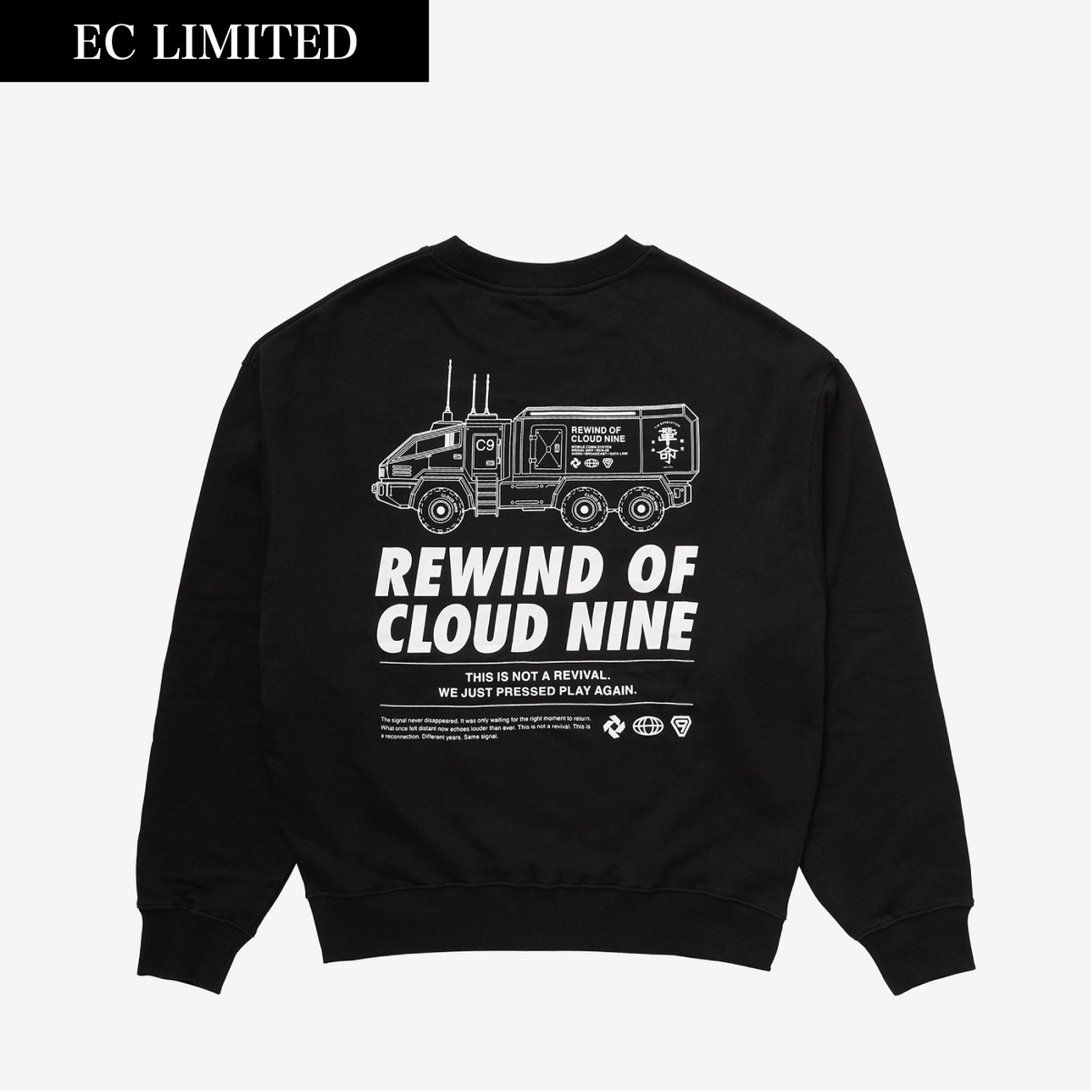 CLOUD NINE クルーネックスウェット【BLACK】M /［T.M.R. LIVE REVOLUTION '26-'27］